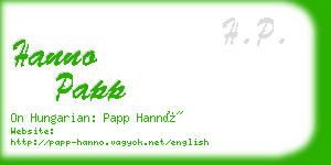 hanno papp business card